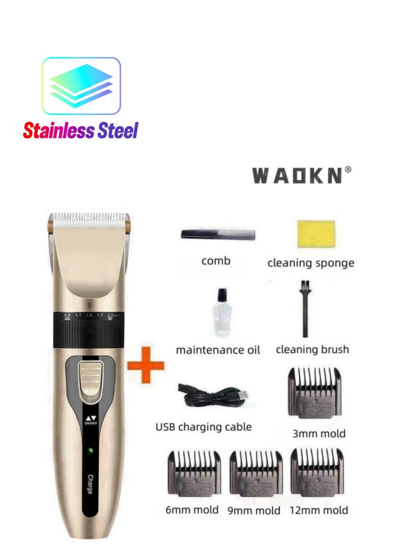 WAOKN Hair Clippers for Men Professional Cordless Haircutting & Trimming Kit with 4 Guards Rechargeable Beard Trimmer Hair Cutting Kit for Heads, Longer Beards,All Body  - Image 1