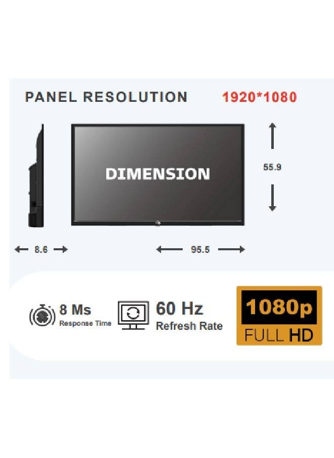 MTC TV - 43 Inches - FHD - Black - with Free Wall Mount - MTCFHD43NK24  - Image 2