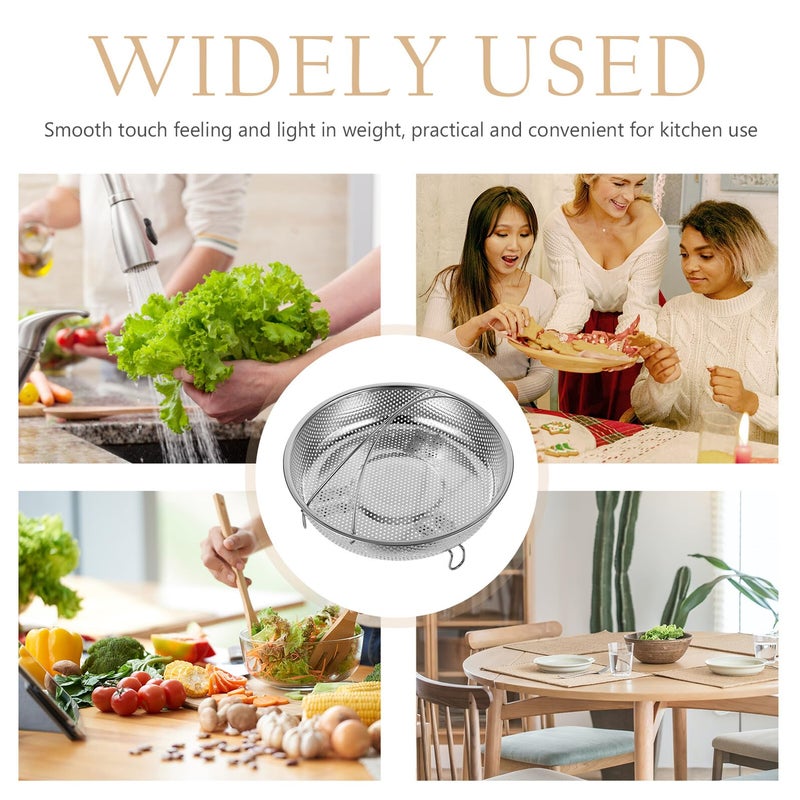 Stainless Steel Adjustable Steaming Basket With Handle For Vegetables Eggs Seafood - Image 3
