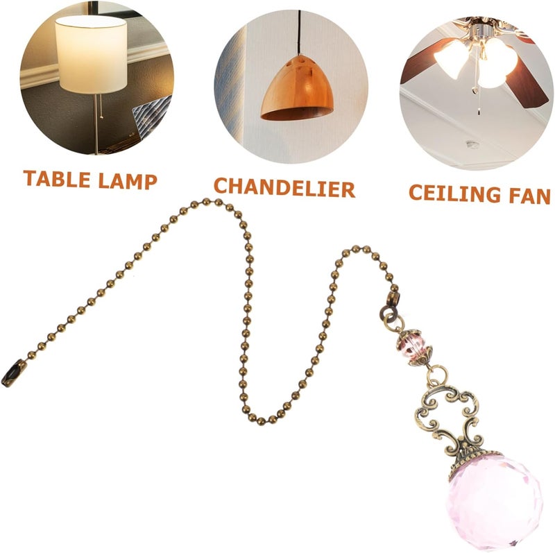 DOITOOL 2pcs Vintage Ceiling Fan Pull Chain Extensions Decorative Pendant for Ceiling Lamps Easy to Install Fan Pulls for Home for Blinds and Curtains - Image 4
