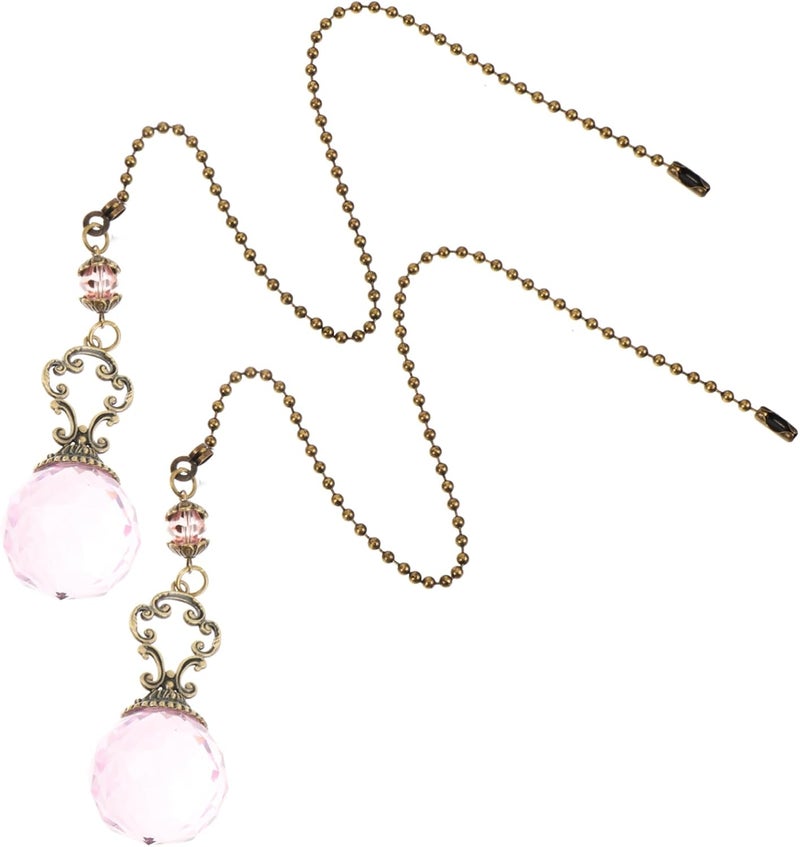 DOITOOL 2pcs Vintage Ceiling Fan Pull Chain Extensions Decorative Pendant for Ceiling Lamps Easy to Install Fan Pulls for Home for Blinds and Curtains - Image 1