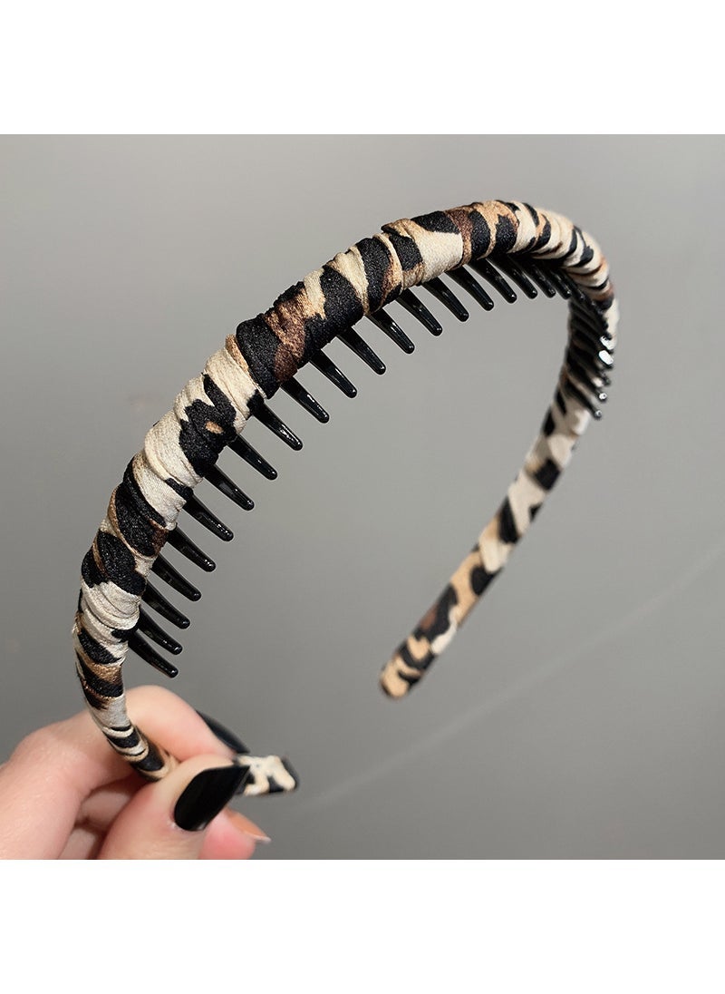 Generic Vintage Non-Slip Hairband Fashion Korean Hair Hoop 4# light leopard-toothed headband 