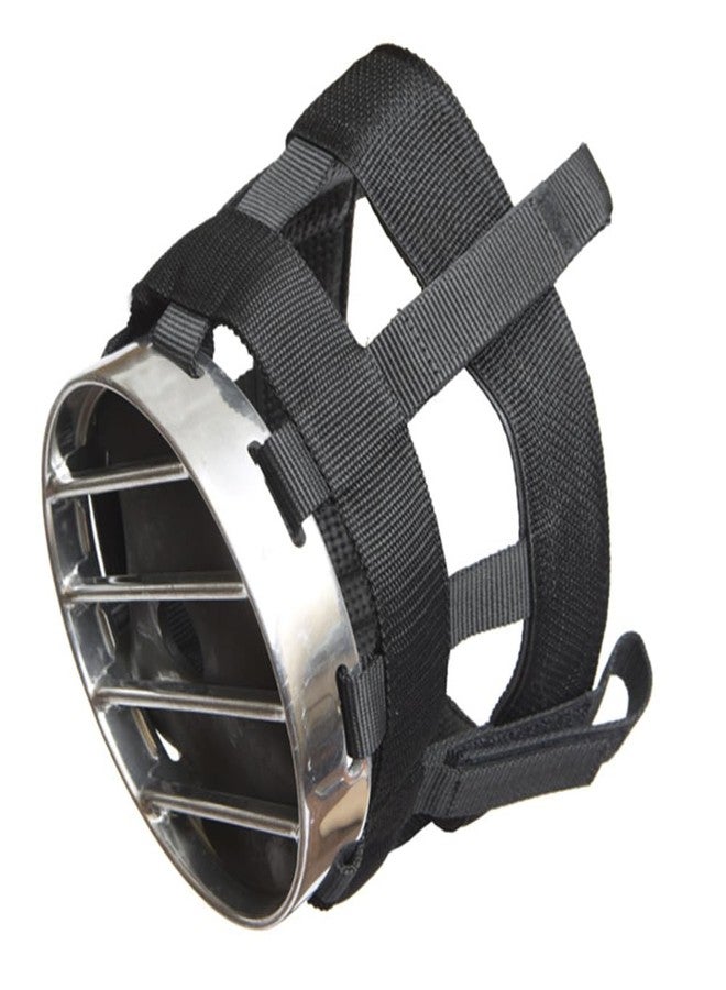 HILASON Aluminum Framed Cribbing Biting Muzzle Nylon Web Rubber Padding Black - Image 1
