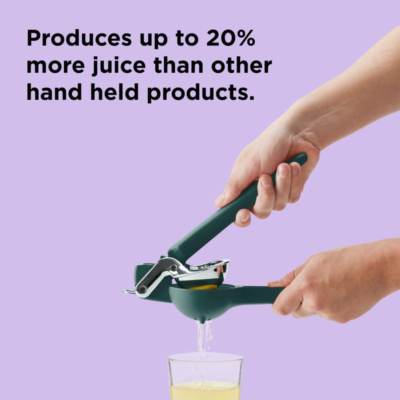 Chef'n FreshForce Lemon Squeezer Citrus Juicer, Manual Hand Press with Dual-Gear Power for Maximum Juice Extraction, Durable, Collard Green - Image 3