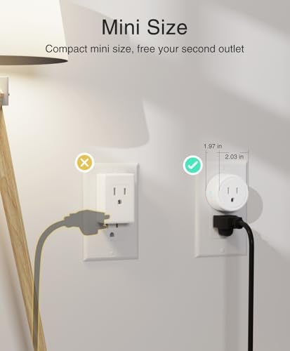 GHome Smart Plug Mini, WiFi Smart Outlet Plug Works with Alexa and Google Home, Timer Outlet with APP Control, Smart Plugs Only Supports 2.4GHz Network, No Hub Required, ETL FCC Listed, White - Image 2