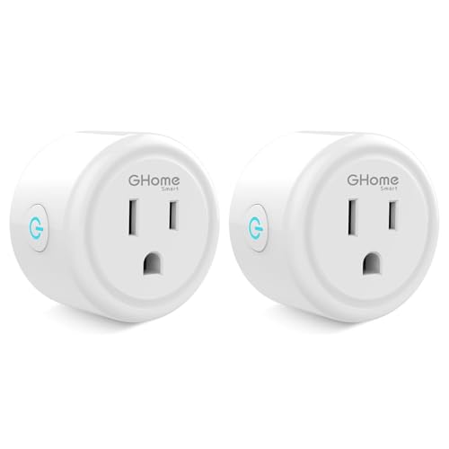GHome Smart Plug Mini, WiFi Smart Outlet Plug Works with Alexa and Google Home, Timer Outlet with APP Control, Smart Plugs Only Supports 2.4GHz Network, No Hub Required, ETL FCC Listed, White - Image 1