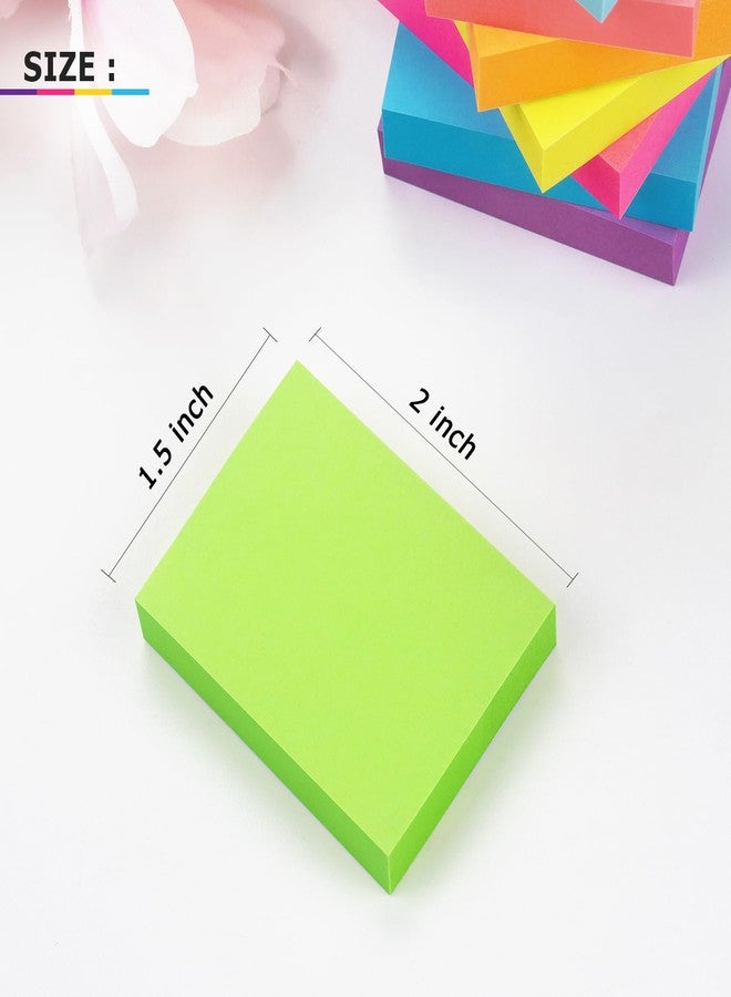 Winner Aura Sticky Notes 1.5x2 inch Bright Colors Self-Stick Pads 8 Pads/Pack 100 Sheets/Pad Total 800 Sheets - Image 2