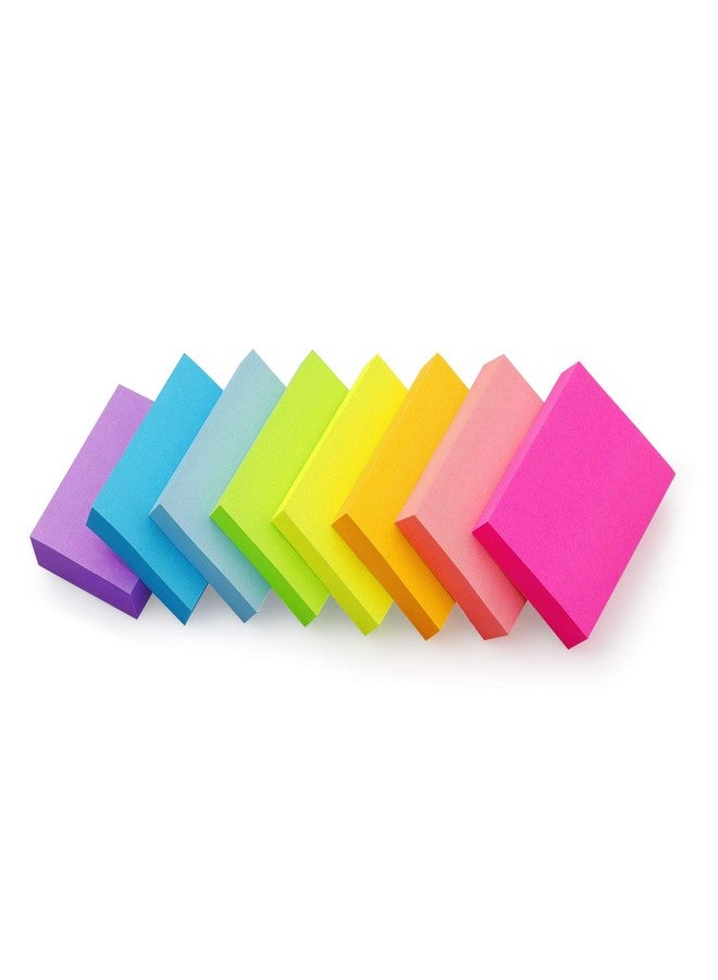 Winner Aura Sticky Notes 1.5x2 inch Bright Colors Self-Stick Pads 8 Pads/Pack 100 Sheets/Pad Total 800 Sheets - Image 1