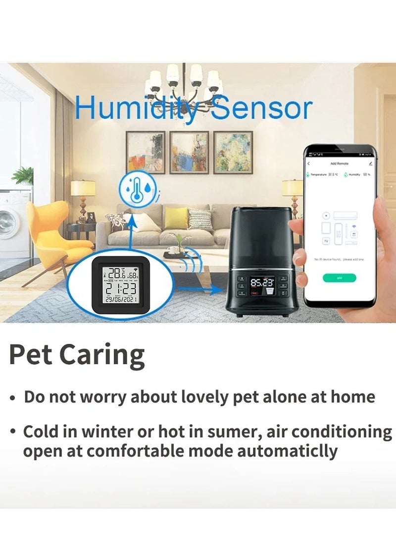 TUYA - Wifi IR Remote Control With Temperature And Humidity Sensor, Smart Intelligent Temperature Humidity Sensor Universal Compatible With Alexa And Google Assistant, For Tv Air Conditioner Infrared Devices - Image 1