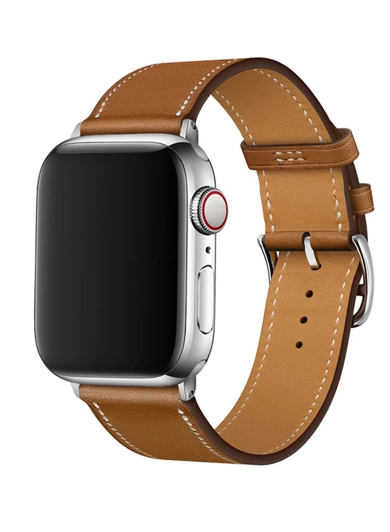 Devia Leather Band for Apple Watch 42/44/45/49mm, Brown