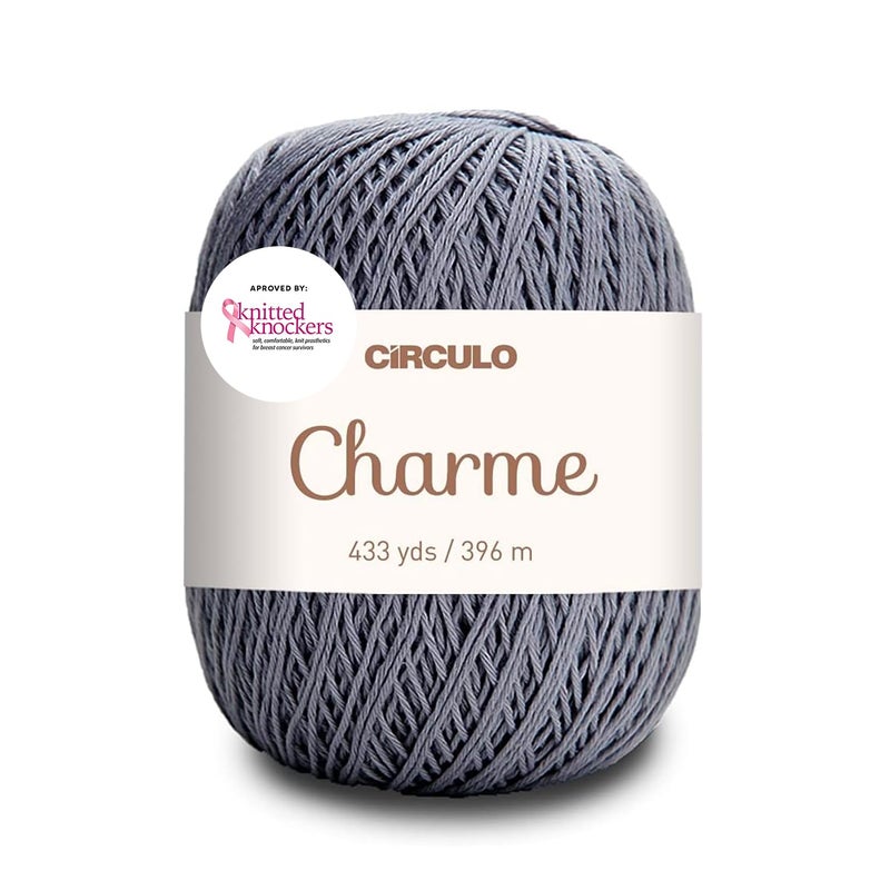 CÃRCULO Circulo Charme Yarn for Crochet and Knitting 433 yds 100 Mercerized Brazilian Virgin Cotton Soft Sport Weight Color 8336 Lead - Image 3