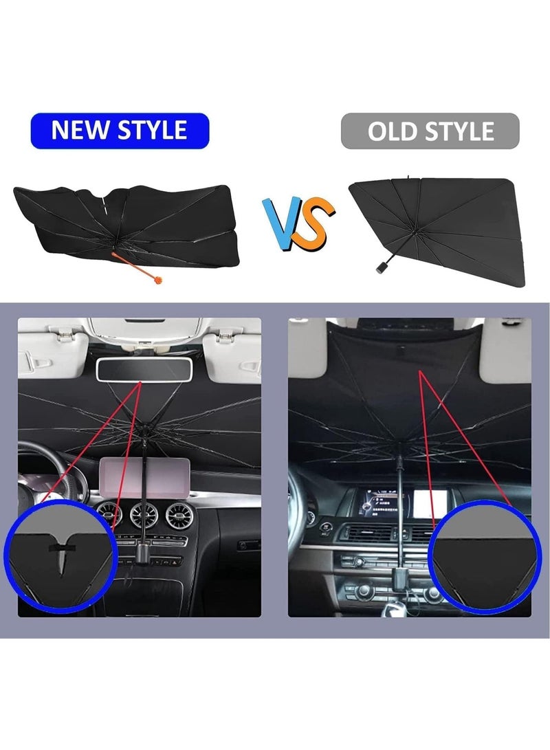 135×79 cm Titanium Silver Foldable Car Sun Shade for Front Windshield ‒ Reflective UV & Heat Blocker Universal Fit for Cars & SUVs (31×53 in) - Image 2