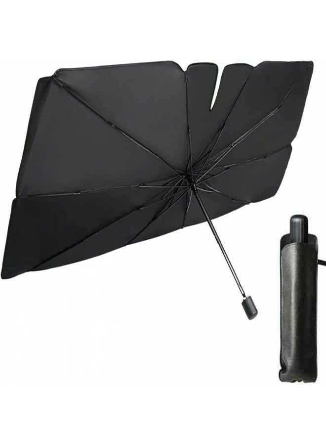 135×79 cm Titanium Silver Foldable Car Sun Shade for Front Windshield ‒ Reflective UV & Heat Blocker Universal Fit for Cars & SUVs (31×53 in) - Image 1