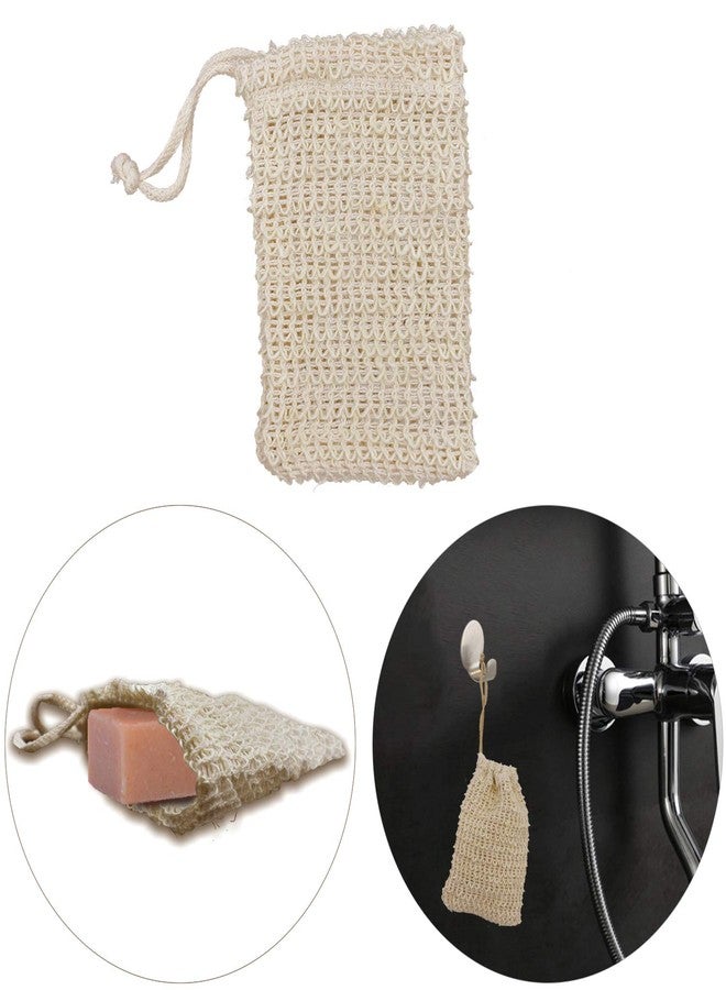 Dogxiong 1 pari Soap Exfoliating Bag Natural, Soap Saver with Drawstring and Wooden Bead Holder,Exfoliating Loofah Pouch for Bathroom Shower - Image 4