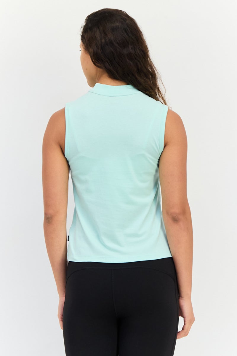 PUMA تي شيرت تدريب بدون أكمام للنساء بتصميم نحيف، أخضر نعناعي - Image 3