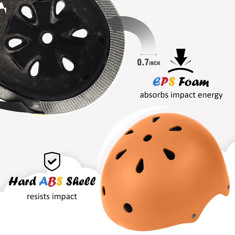 Ouwoer خوذة دراجة للأطفال، قابلة للتعديل ومتعددة الرياضات، من مرحلة الطفولة إلى الشباب، 3 أحجام (برتقالي) - Image 2