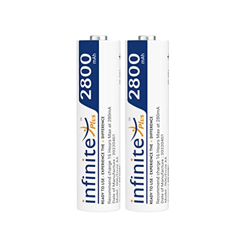 ENVIE® (2800mAh Infinite Plus 2PL) Infinite Plus AA High Capacity 2800mnAh Ni-MH Rechargeable Batteries Ready to Use Battery (Pack of 2) - Image 1