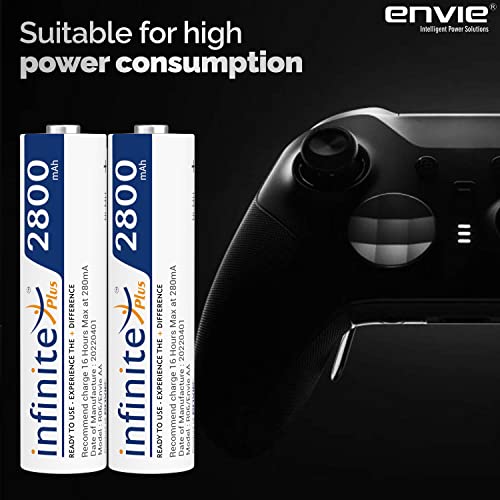 ENVIE® (2800mAh Infinite Plus 2PL) Infinite Plus AA High Capacity 2800mnAh Ni-MH Rechargeable Batteries Ready to Use Battery (Pack of 2) - Image 4