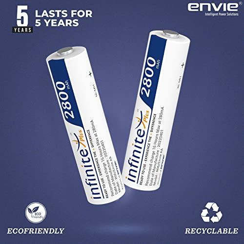 ENVIE® (2800mAh Infinite Plus 2PL) Infinite Plus AA High Capacity 2800mnAh Ni-MH Rechargeable Batteries Ready to Use Battery (Pack of 2) - Image 5