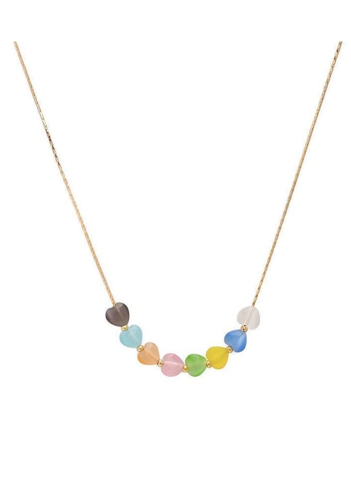 Goolsky Colorful Heart Pendant Necklace – Cute Y2K-Inspired Fashion Choker for Girls | Trendy TikTok Style - Image 3