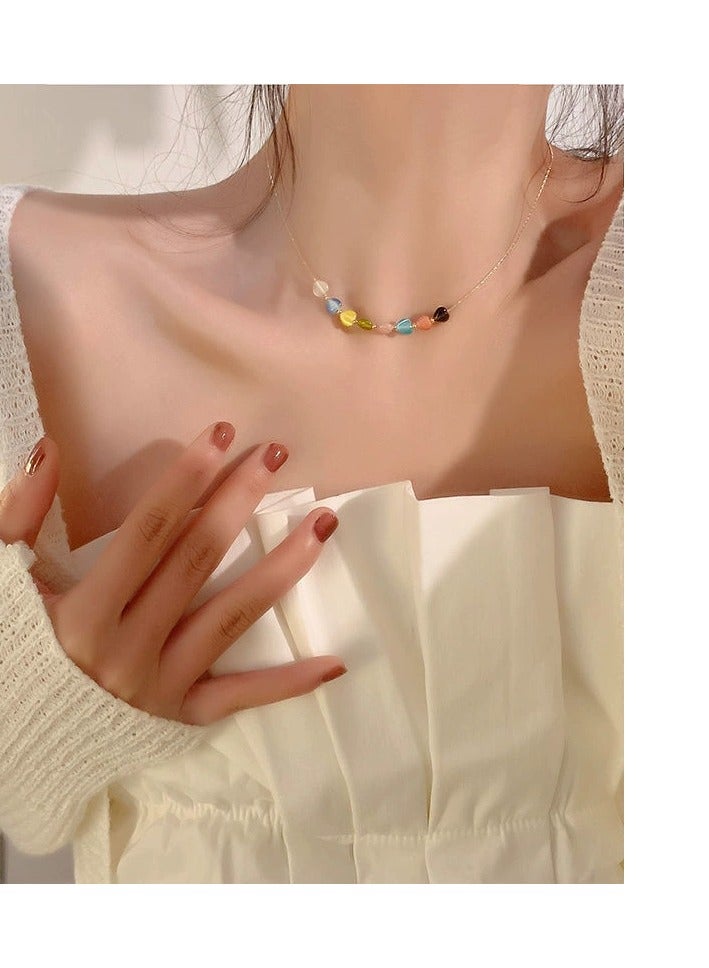 Goolsky Colorful Heart Pendant Necklace – Cute Y2K-Inspired Fashion Choker for Girls | Trendy TikTok Style - Image 5