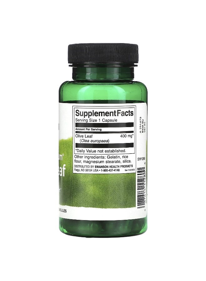 Swanson, Full Spectrum Olive Leaf, 400 mg, 60 Capsules (Packaging may vary) - Image 2