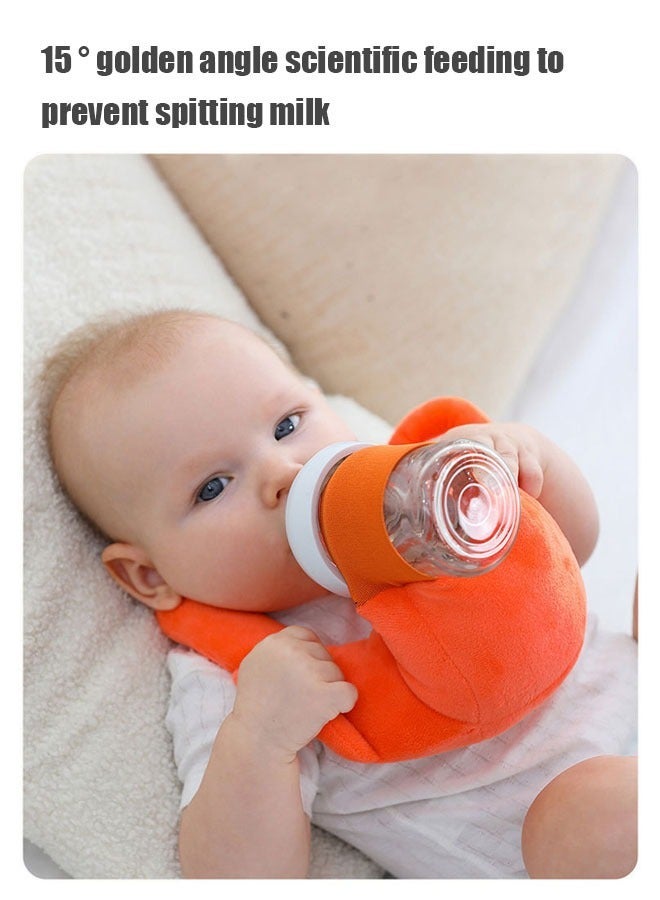 ZVEV Bottle Holder for Baby, Baby Self Bottle Feeding Pillowï¼Baby Bottle Holder Hands Free Feeding, Adjustable Nursing Pillow, Essentials for Newborns and Twins(Orange) - Image 3