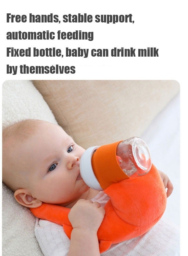 ZVEV Bottle Holder for Baby, Baby Self Bottle Feeding Pillowï¼Baby Bottle Holder Hands Free Feeding, Adjustable Nursing Pillow, Essentials for Newborns and Twins(Orange) - Image 5