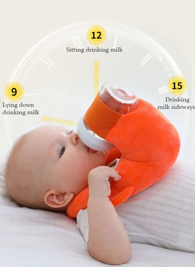 ZVEV Bottle Holder for Baby, Baby Self Bottle Feeding Pillowï¼Baby Bottle Holder Hands Free Feeding, Adjustable Nursing Pillow, Essentials for Newborns and Twins(Orange) - Image 2