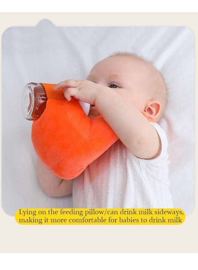 ZVEV Bottle Holder for Baby, Baby Self Bottle Feeding Pillowï¼Baby Bottle Holder Hands Free Feeding, Adjustable Nursing Pillow, Essentials for Newborns and Twins(Orange) - Image 4