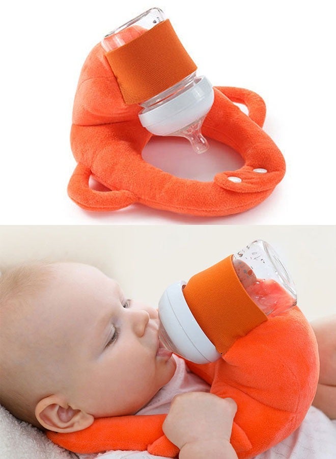 ZVEV Bottle Holder for Baby, Baby Self Bottle Feeding Pillowï¼Baby Bottle Holder Hands Free Feeding, Adjustable Nursing Pillow, Essentials for Newborns and Twins(Orange) - Image 1