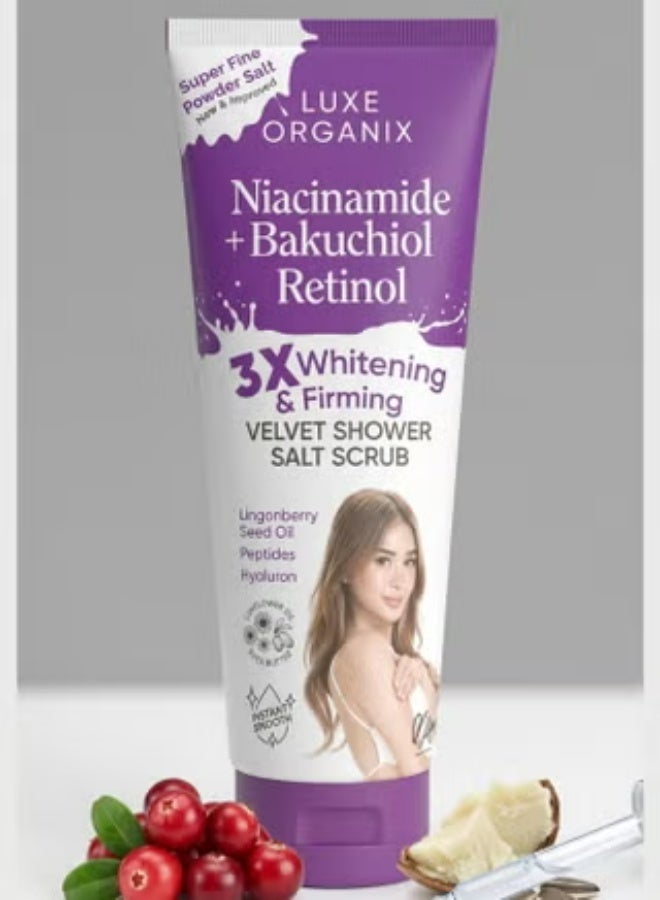 Niacinamide Bakuchiol Retinol Velvet Shower Salt Scrub 320g