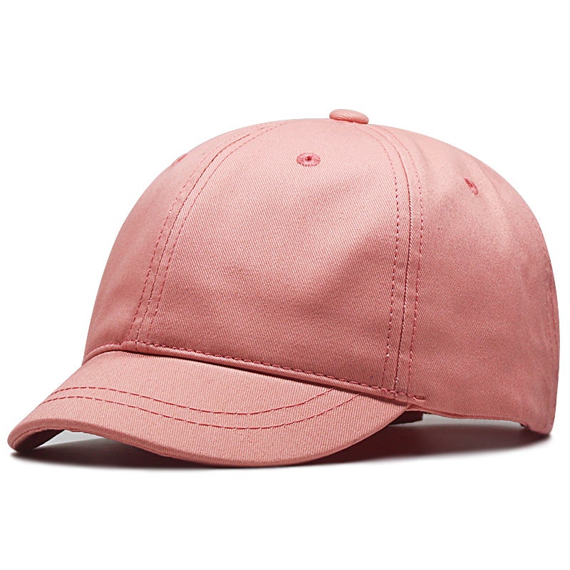 Unisex Baseball Cap Short Brim Spring Autumn Pink - Image 1