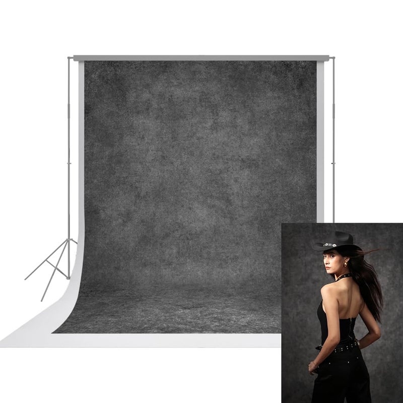 UrcTepics 8Ã—10 ft Grey Fabric Photo Backdrops, Classic Abstract Texture Backdrop for Headshots and Portraits, Vintage Photography Background for Studio and Events. - Image 1