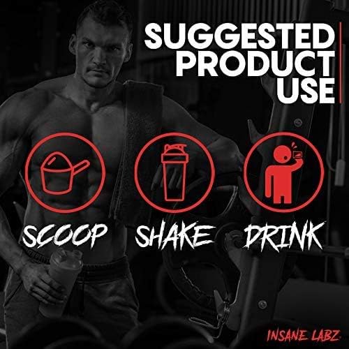 Insane Labz Psychotic Test High Stim Testosterone Energy and Pump Boosting PreWorkout Powder with DMAE Bitartrate D Aspartic Acid Creatine HCL and Glycerol Monostearate 30 Servings Watermelon - Image 4