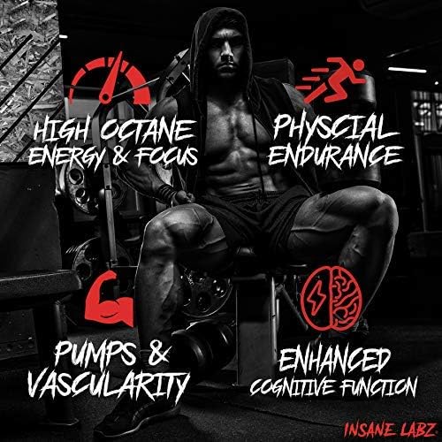 Insane Labz Psychotic Test High Stim Testosterone Energy and Pump Boosting PreWorkout Powder with DMAE Bitartrate D Aspartic Acid Creatine HCL and Glycerol Monostearate 30 Servings Watermelon - Image 5