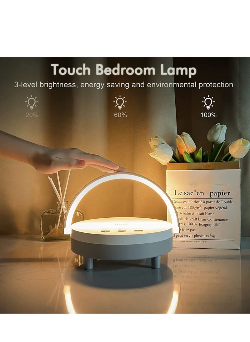 Earldom LED Night Light Table Lamps, Music Lamp Wireless Charger Portable Bluetooth Speaker Touch Lamp, Portable Bluetooth Speaker, Wireless Charging Nightstand Lamp ,Birthday Gifts for Women, Men, Dad, Mom - Image 4