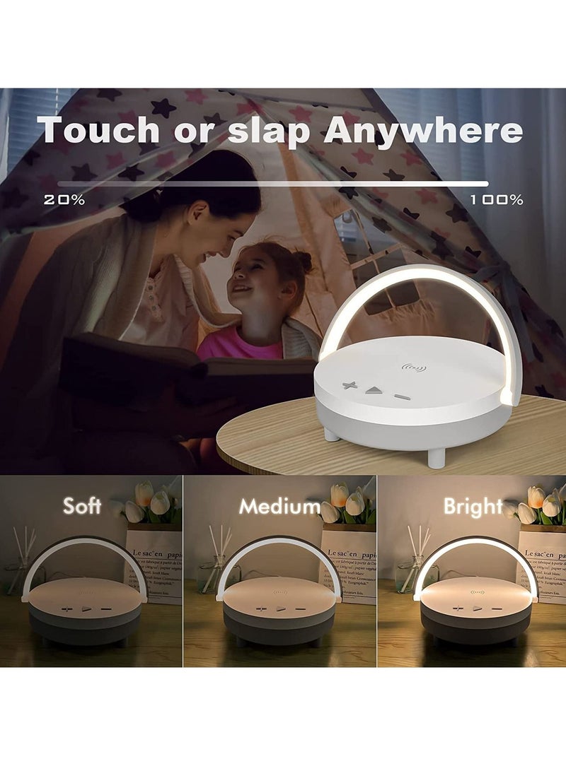 Earldom LED Night Light Table Lamps, Music Lamp Wireless Charger Portable Bluetooth Speaker Touch Lamp, Portable Bluetooth Speaker, Wireless Charging Nightstand Lamp ,Birthday Gifts for Women, Men, Dad, Mom - Image 3