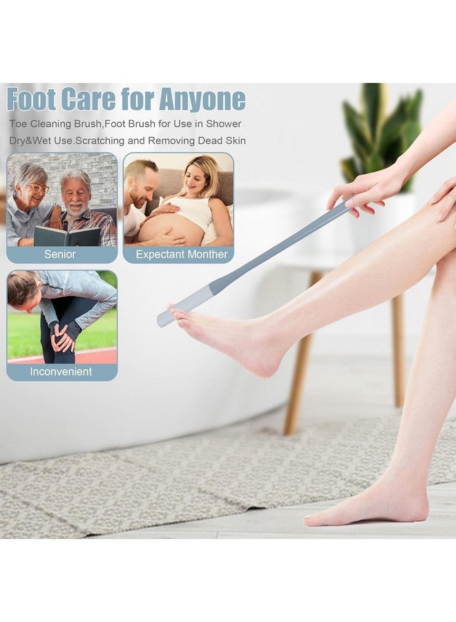 Caltero Foot Scrubber with Long Handle, 15.7 cm Silicone Brush for Shower, Soft Skin Exfoliation, Pack of 2 - Image 5