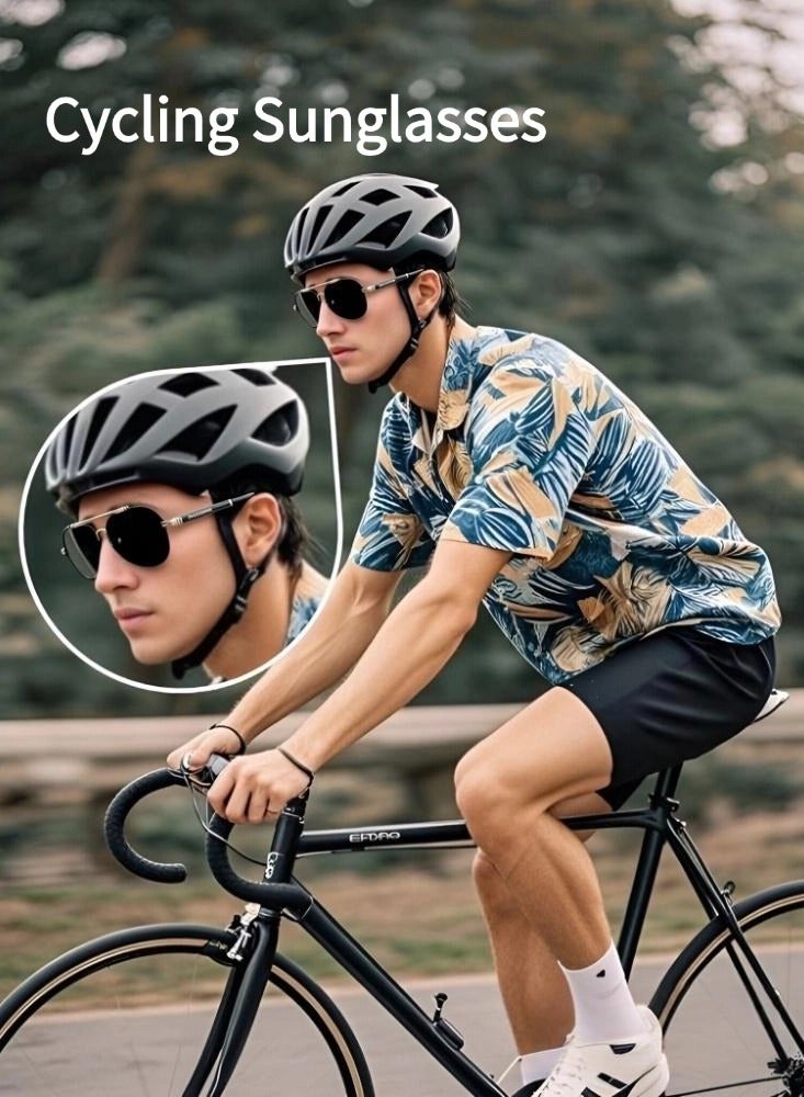 POLICE Classic Pilot Polarized Lens Sunglasses,Cycling Sunglasses, Grey Lenses with Black Frames for Men - Image 3