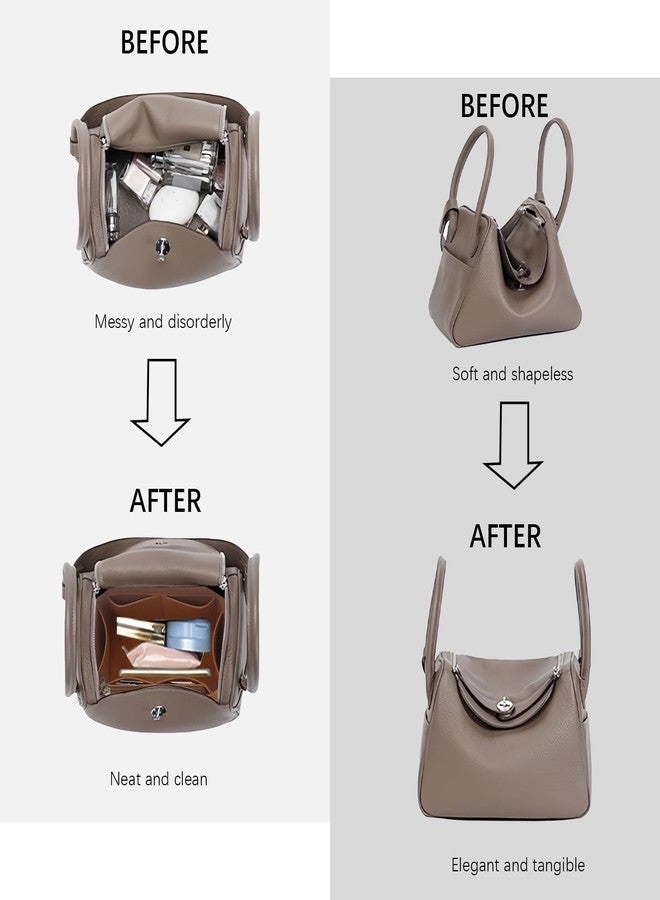 Lckaey bag Organizer Insert for lindy 34 insert bag Insert compatible birkin purse base shaper Y077camel-L - Image 5