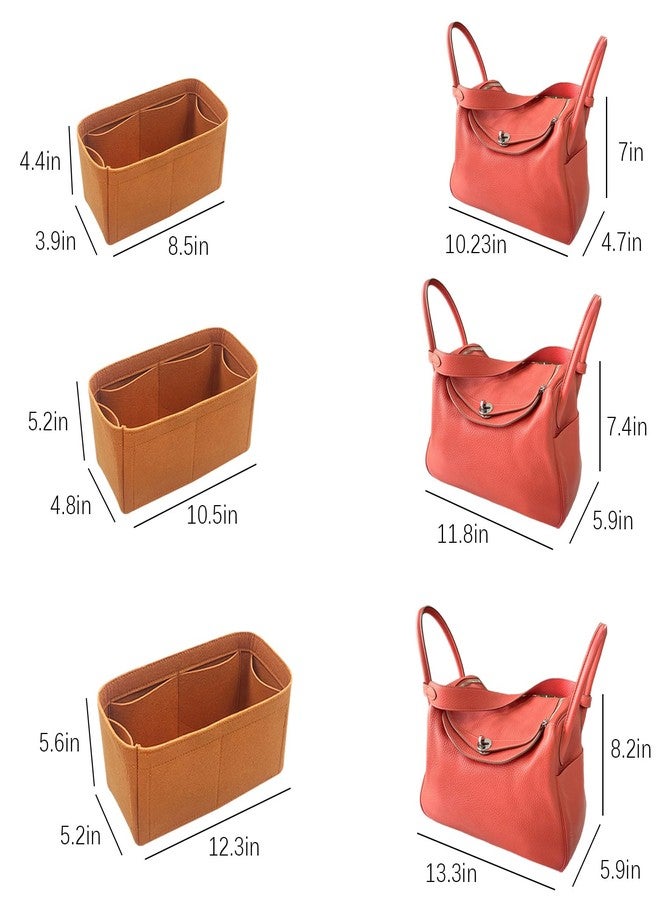 Lckaey bag Organizer Insert for lindy 34 insert bag Insert compatible birkin purse base shaper Y077camel-L - Image 3