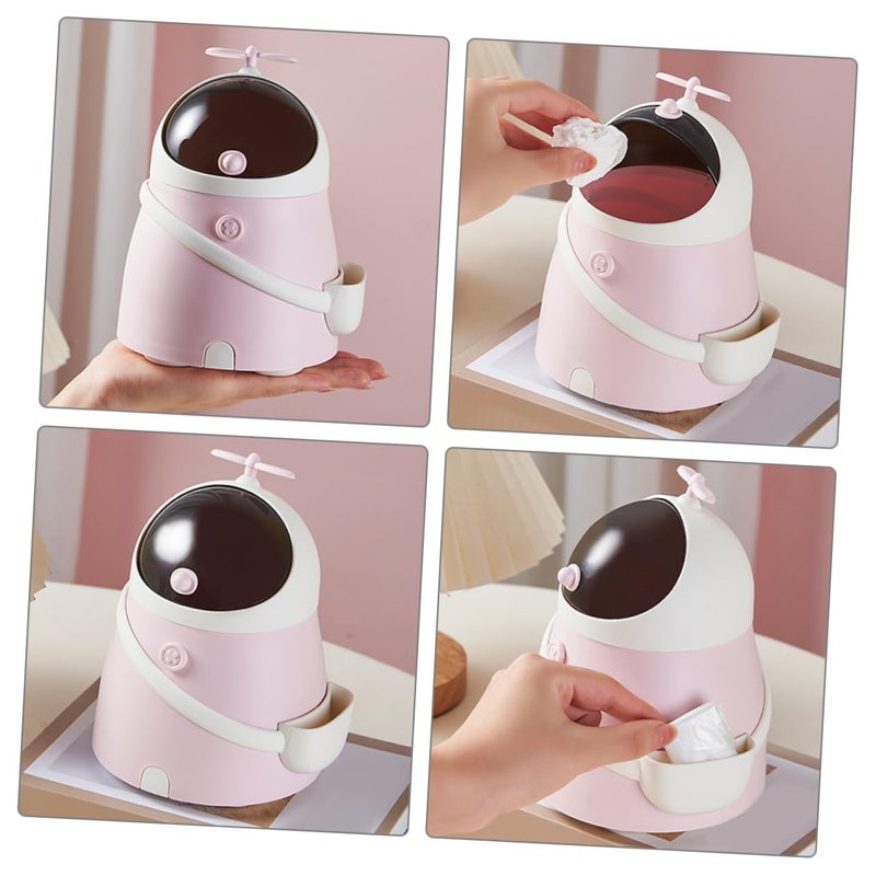 Astronaut Design Mini Trash Can Cute Desktop Waste Basket Plastic Storage For Office Dorm - Image 5