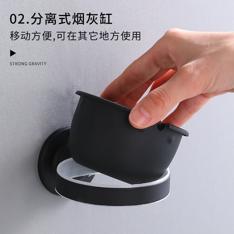 Bathroom Wall-Mounted Ashtray Stainless Steel Ashtray El Punch-Free Ashtray Bathroom Ashtray - Image 4