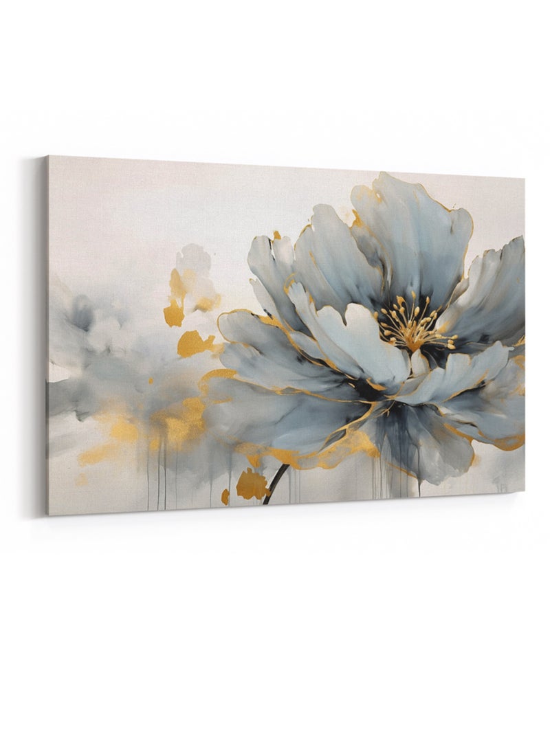 LOWHA - Canvas Wall Art Stretched Over Wooden Frame with Flower Painting - Image 1