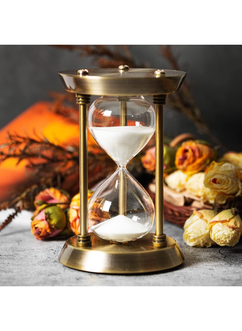 AKAKA MUNING 60 Minute Hourglass Sand Timer with Metal Frame Big Size Antique Sand Clock Bronze 