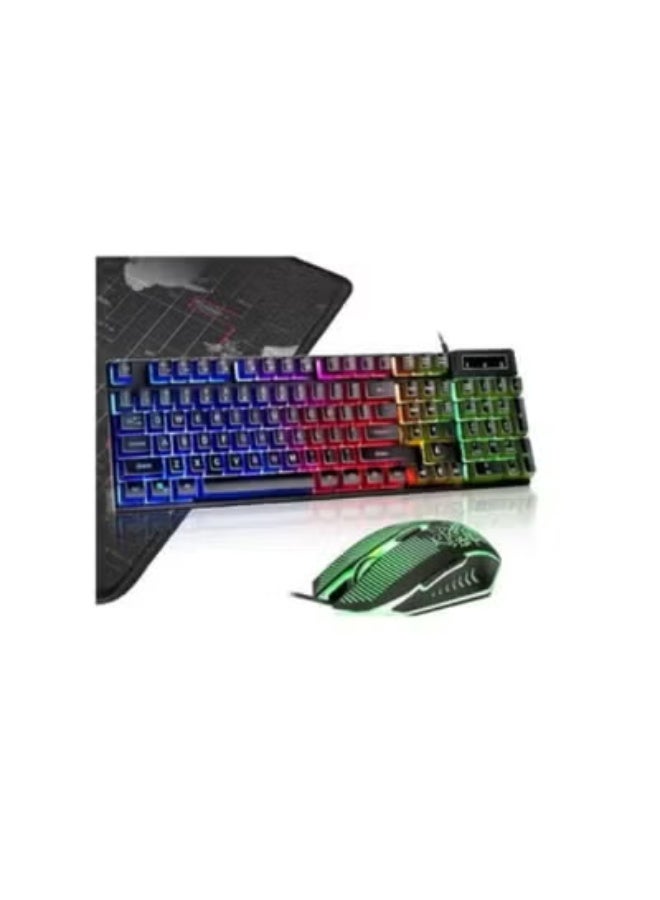 Gaming Keyboard and Mouse Combo – LED Backlit Wired Keyboard with Mechanical Feel for PC, Laptop, and Work – Ergonomic Design for Comfortable Use - Image 1