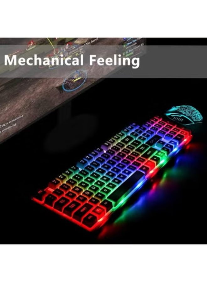 Gaming Keyboard and Mouse Combo – LED Backlit Wired Keyboard with Mechanical Feel for PC, Laptop, and Work – Ergonomic Design for Comfortable Use - Image 2