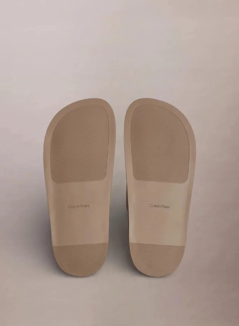 Calvin Klein Desert Taupe Double Buckle City Suade Sandal for Women | Best Price UAE