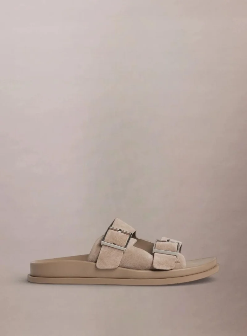 Double Buckle City Suade Sandal
